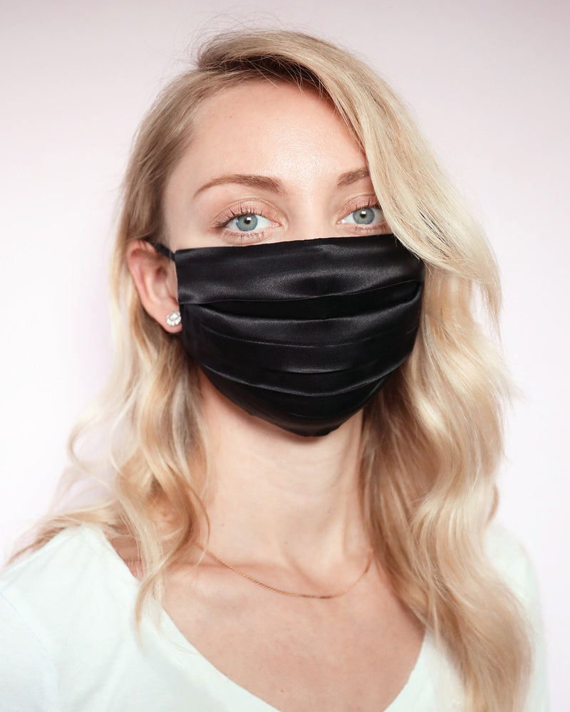 Silk Face Covering - Black